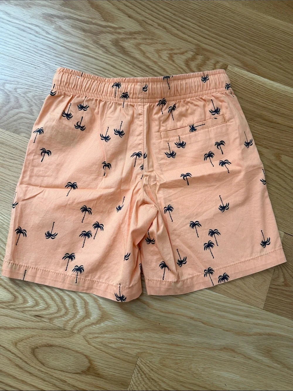 Old Navy Peach Palm-Print Drawcord Shorts